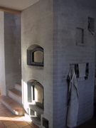 Finsk masseovn og trappe.